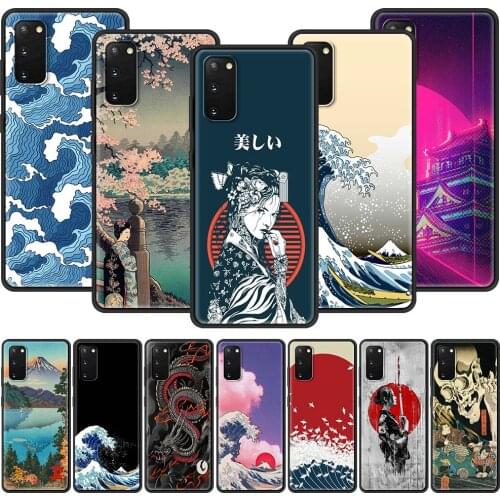 Soft Phone Case For Samsung Galaxy Note 20 Ultra 10 Lite S10 Plus S20 FE 5G 9 8 Back Cover S21 Funda Japanese Style Art Japan