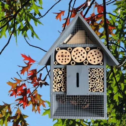 Natural Wooden Insect House Bug Hotel Garden House Shelter Garden Breeding Box for All Creatures SCVD889