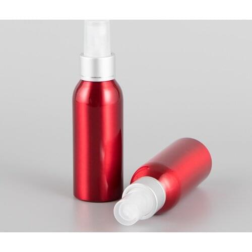 10/30pcs 100ml Red Aluminium Spray Atomiser Bottle Metal Empty Bottles Fine Mist Pump Atomizer Cosmetic Containers Tool