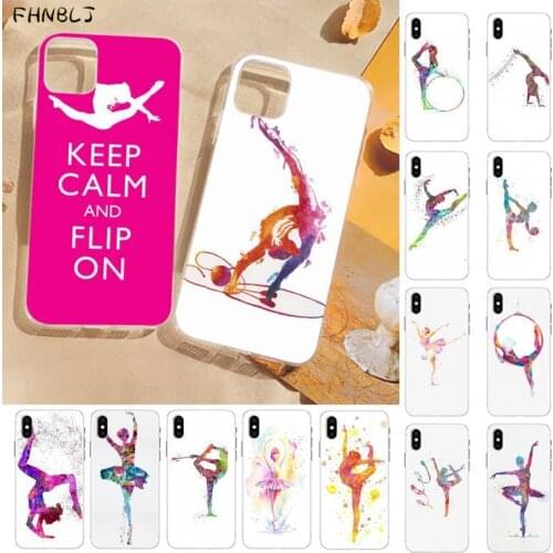FHNBLJ Gymnastics water color DIY Printing Phone Case cover Shell for iPhone 8 7 6 6S Plus X 5S SE 2020 XR 11 pro XS MAX