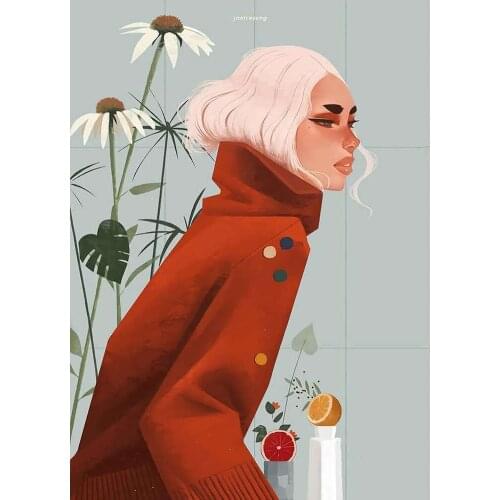 Flower Red Modern Girls Canvas Painting Wall Art Print Poster Picture Decorative Painting Living Room Home Decoration