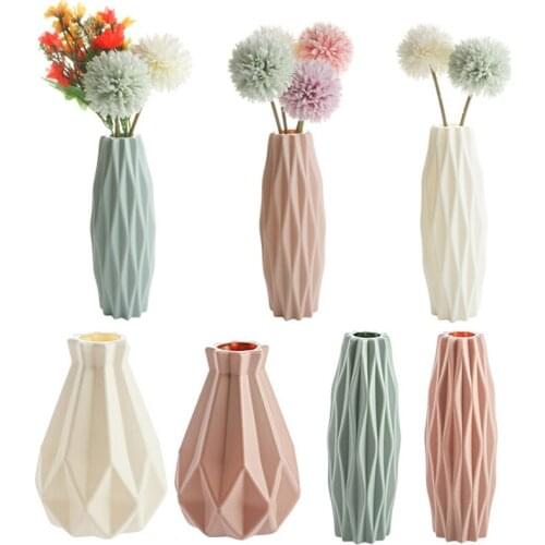Ceramic Vase Creative Nordic Plastic Morandi Living Room Decoration Glass Vase Hydroponic Creative Vase
