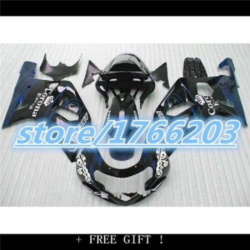 Fit black Fairing kit for GSXR600 750 K1 01 02 03 GSXR 600 GSXR750 2001 2002 2003 ABS Fairings set