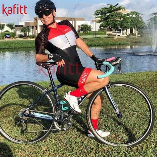Kafitt Womens Cycling Jersey Cycling Pants with Gel Womens 2021 Fashion Summer Jumpsuit Shirt Set Bike femininas conjuntos