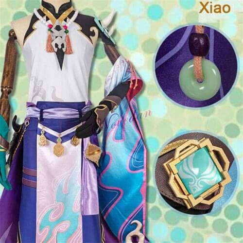Anime Game Genshin Impact Xiao Game Suit Uniform Cosplay Costume Halloween Party Outfit For Women Men