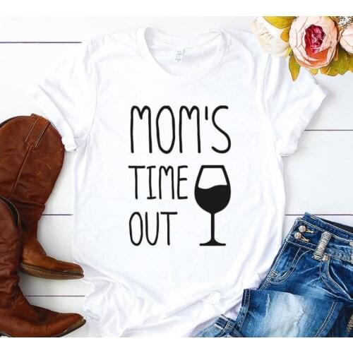 Moms Time Out Letters Print Women T shirt Cotton Casual Funny Shirt For Lady Top Tee Tumblr Hipster Drop Ship NEW-49