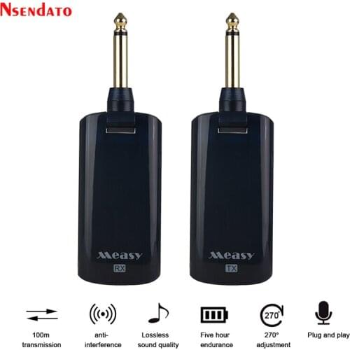 Measy AU688-U Wireless Guitar Audio Transmitter Receiver Wireless USB Rechargeable Transmitter Receiver for Electric Guitar Bass