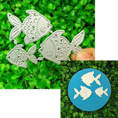Metal cutting die is suitable for DIY scrapbook photo album greeting card making 3D creative ocean 3 fish 2021 NEW