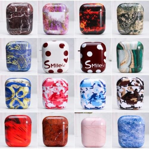 Marble Earphone Case For Airpods 2 1 Dust Guard Bag Shell Hard PC Protective Case Cover For Apple AirPods 1 2 Charging Box Cover