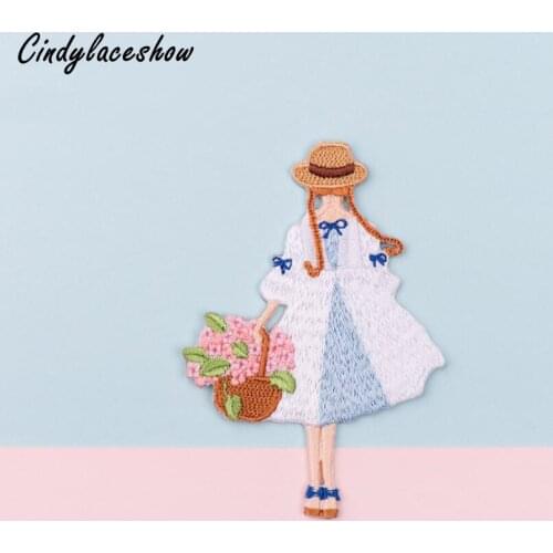 Sweet Girl Patches Clothing Embroidery Iron On Applique Sew on Patchwork For Kids Bags Scrapbook Dress Clothes DIY Accessories