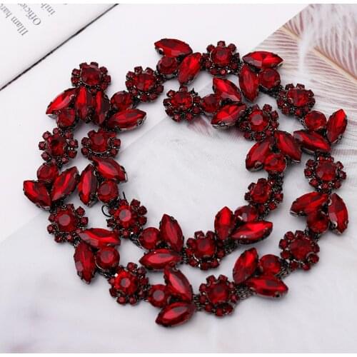 Fancy hand Sewn Rhinestone Decorative chain Wedding dress accessories Pearl Beaded Lace Trim fabric applique patches Bracelet