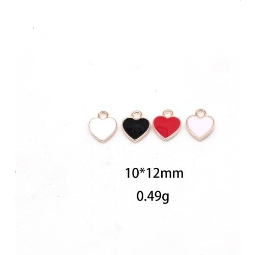 NEW 20pcs DIY Fashion Charms Gift Enamels Love Heart Alloy Pendant Making Hair Bracelet Necklace Earrings Jewelry Accessories