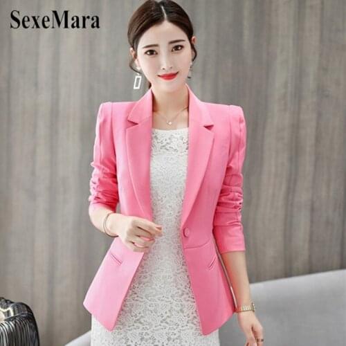 SexeMara 2020 Autumn And Winter New Womens Korean Version Of The Large Size Slim Small Suit Wild Casual Women Jackets