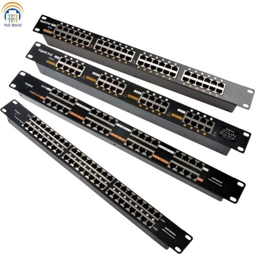Patch panel Passive IEEE802.3af standard POE Injector 24V 48V 100/1000mbps 12-56V input powered up to 24 Mikrotik camera