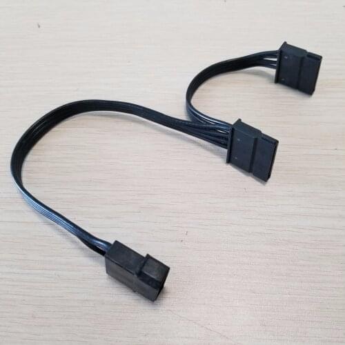 Plus 4Pin IDE to 2 x SATA Adapter Splitter Power Extension Cable 18AWG 30cm Black