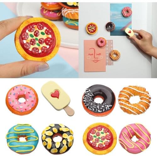 Gift Cartoon Lovely Personality Doughnut Refrigerator Paste Bionic Food 3D Creative Magnetic