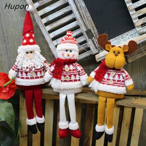 Christmas Ornaments Sitting Long-legged Elf Santa Snowman Christmas Gifts for 2018 New Year 2019 Xmas Decoration for Home natale