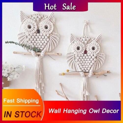 Owls Dream Catchers Cotton Macrame Wall Hanging Macrame Decor Hand-woven Owl Amulet Home Decoration Accessories