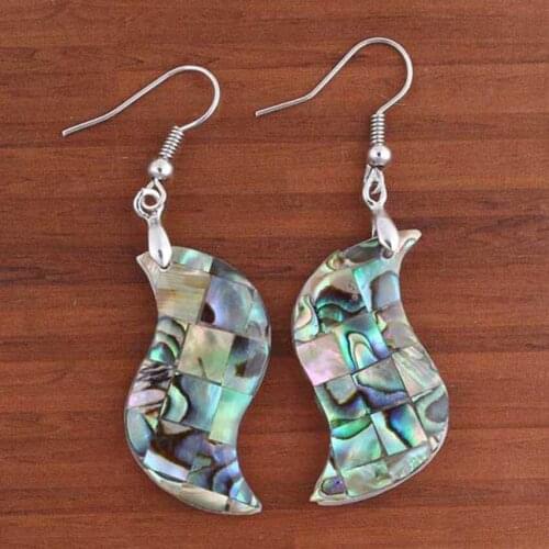 Xinshangmie Silver Plated Earring Hook S-Shape Abalone Shell Drop Earrings Birthday Wedding Anniversary Charms Jewelry Gift