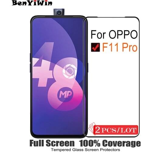 2PCS 100% Original Full Cover Screen Protector Tempered Glass For OPPO F11 Pro 9H On Protective Glass Case F 11 Pro CPH1969 Film