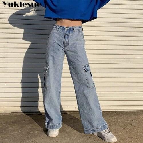 High waisted jeans woman pockets womans jeans for women ripped straight wide leg pants boyfriend jeans womens jeans Plus size