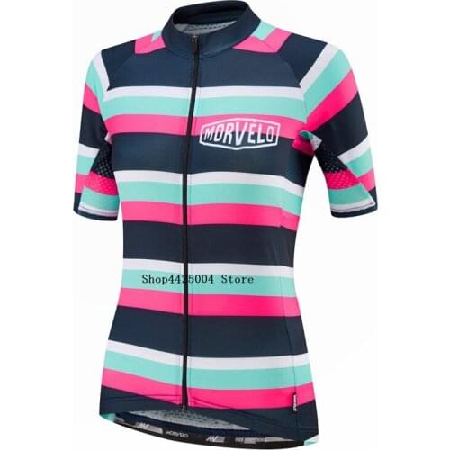 Morvelo High Quality Womens MTB Bike Quick Dry Jersey Shorts 9D Padded Summer Sports Shirt Tops Cycling Clothing Ropa Ciclismo