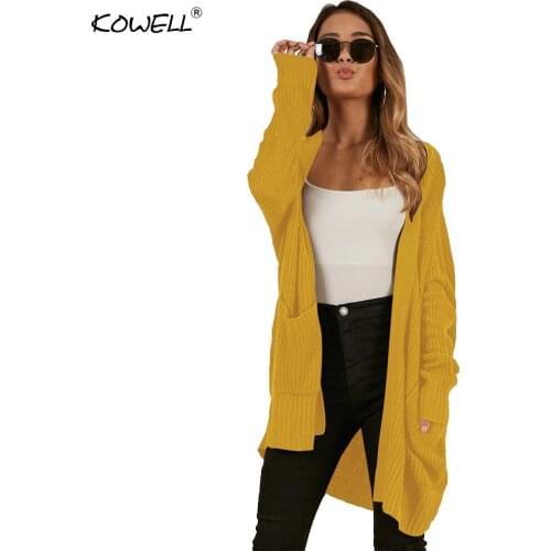 2018 Autumn Winter Knitted Cardigans Women Coat Three Colors Long Sleeve With Pocket Loose Knitted Soft Cardigan Sweater Women