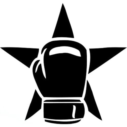 15.5CM*14.8CM Interesting Boxing Victory Silhouette Decor Vinyl Car Sticker Black/Silver S9-0574