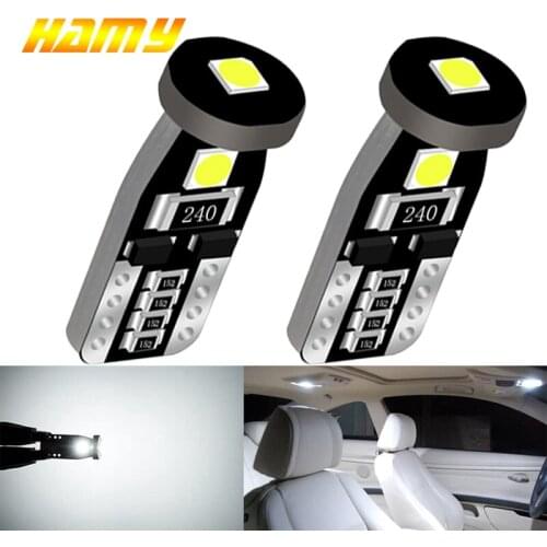 2x T10 LED W5W 194 168 5W5 Car Wedge Signal Light 12V 3030 SMD 6000K Bright White Interior Reading Lamp Parking License Bulb