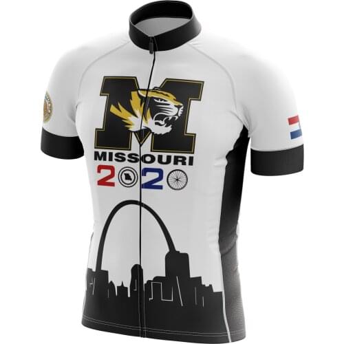 2021 White Mountain Bike Jersey for Missouri Mens Cycling Clothes Tiger Logo Short Sleeve Bicycle Shirts Top