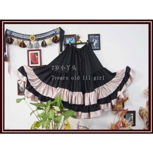 2021New Belly Dancing Tribal Ruffle Flamenco Satin 25 Yard 4 Tiered Skirt Gypsy Skir9EX29-42