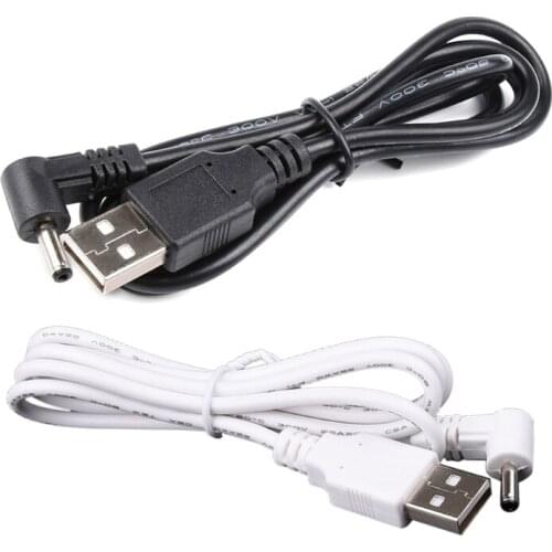 3.3ft 1m USB to DC 3.5x1.35mm Elbow Jack Power Cable for USB Lights Fans Cartoon Watches Radiators 5V Mini Speakers