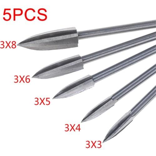 3/5Pcs Wood Engraving Drill Bit Set Steel Solid Carbide Grinding Burr for Woodworking Drilling Carving Engraving Carving Tools