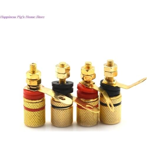 4pcs Professional Binding Post Nut Banana Plug Jack Connector Nickel Plated For 4mm Banana Plug Banana Socket