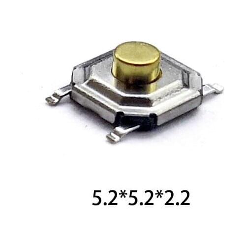50 pcs/lot touch switch 5.2*5.2*2.2 mm 4 PIN Metal Tactile 12V Micro tact switch SMT Push Button Switch High-Quality 4*4 switch