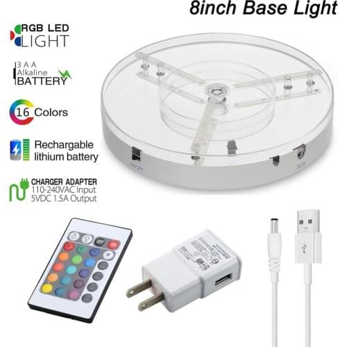 8inch led light base with remote control RGB LED vase light for wedding party centerpieces decorations 16 colors
