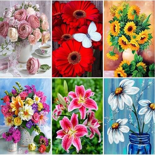 DIY Flower 5D Diamond Painting Full Square Mosaic Resin Scenic Diamont Embroidery Cross Stitch Kits Home Decor Wall Art
