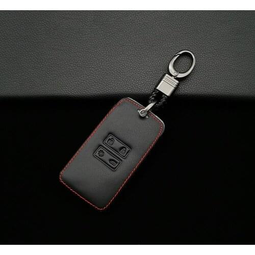 Genuine Leather Car Key Card Cover Case Fit For Renault Koleos Kadjar Keychain Holder Protector Wallet