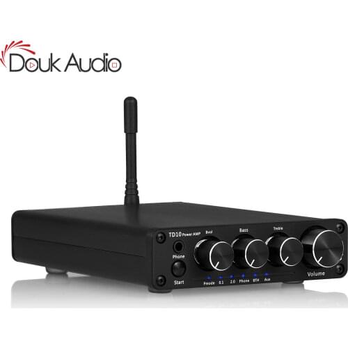 Douk Audio HiFi 2.1 Channel Digital Amplifier Stereo Bluetooth 5.0 Receiver Desktop Headphone Amp Subwoofer Amp APTX-HD