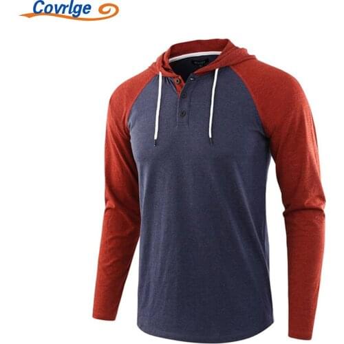 Covrlge Men's T-shirts With A Hood