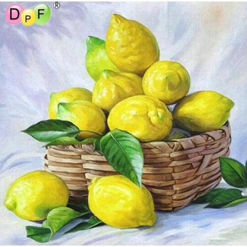 DPF DIY lemon 5D square diamond painting cross stitch crafts diamond embroidery wall painting home decor mosaic
