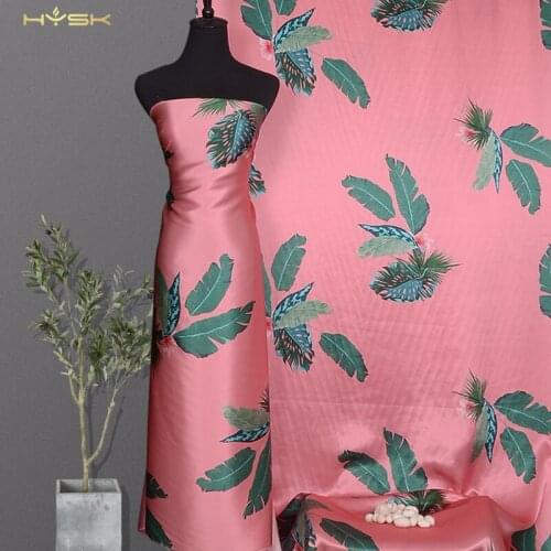 HYSK 100%pure silk satin fabric tropical bohemian floral custom digital printed mulbery charmeuse silk fabric for dress E2231