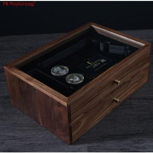 Playful bag TTI G34 mst2011 p4 CS model storage box Black walnut Tempered glass John wick collectible wood box CS toys QI96