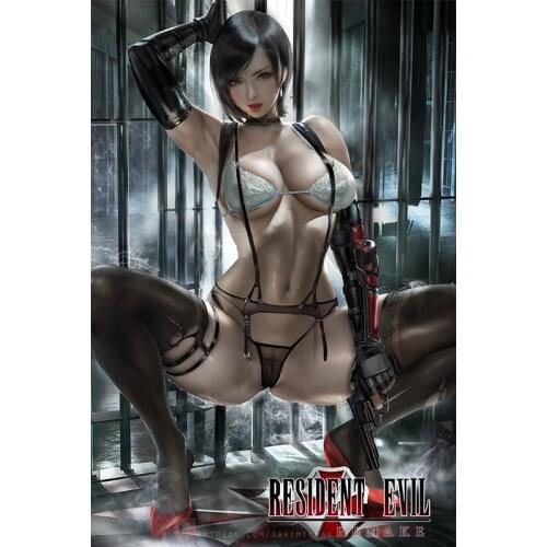 Cartoon Game Character Tifa Canvas Paintings Custom Art Sexy Girl Woman Posters and Prints Wall Pictures for Bedroom Decoration