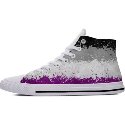 Asexual Pride Flag Popular Funny Vogue Novelty Casual Cloth Shoes High Top Lightweight Breathable 3D Printed Men women Sneakers