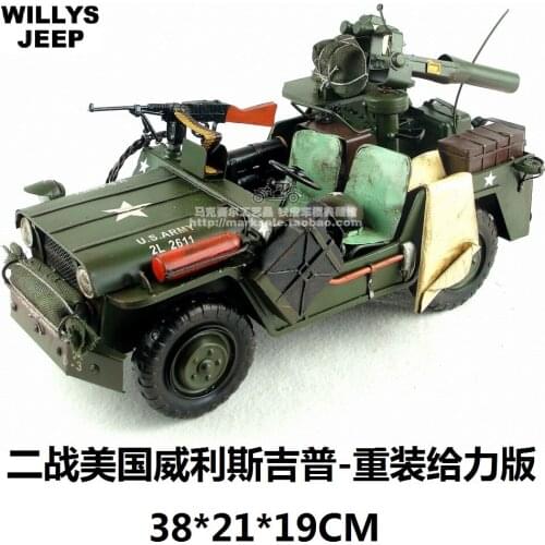 Hot Classic Retro The United States in World War II Willis Jeep Model Creative Best Gift Home Bar Decoration