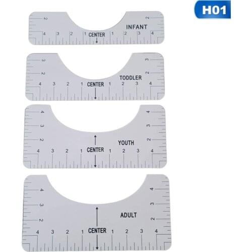4Pcs/Set Ruler For Round Neck T-shirt Alignment Measured Measure Clothes Office For School 2020/2021 School Supplies Accessories
