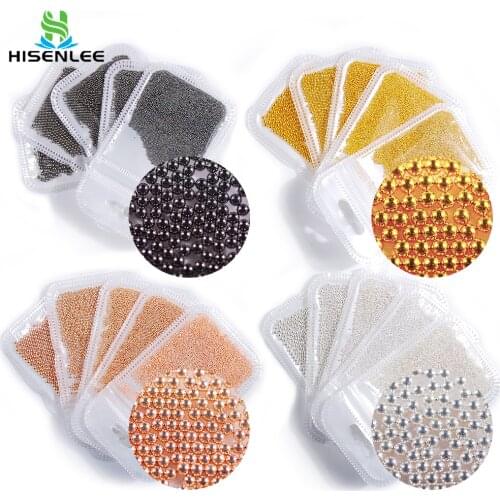 0.6-2.0mm10g Mini Caviar Metal Stainless Steel Microsphere Rhinestone 3D Charm DIY Nail Art Jewelry Decoration