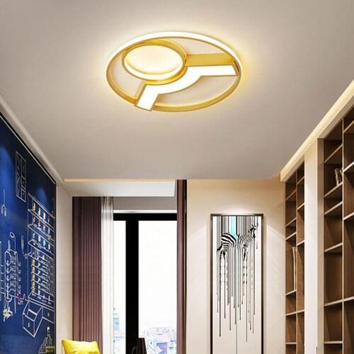 Minimalist Gold Luster LED Bedroom Ceiling Lamp for Dining Study Room Kitchen Bathroom Hall Aisle Indoor Light Fixture Home Deco
