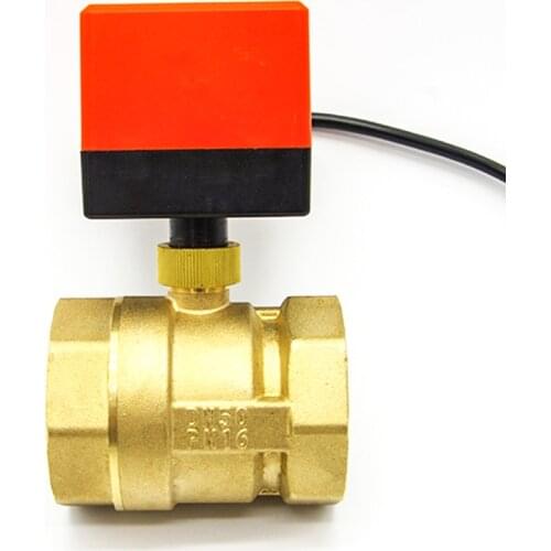 2" Motorized Ball Valve 220V 12V 24V 3-Wire 2 Point Control DN50 Brass Electric Ball Valve